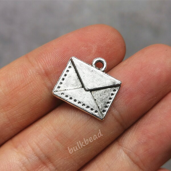 Envelope Charm Antique Silver Bulk, Wholesale Tibetan Silver HP Charm, Necklace Keychain Bracelet HP Charm