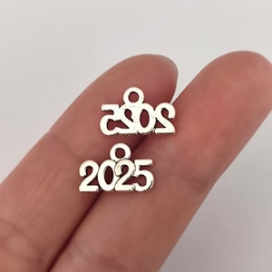 2026 2025 New Year Charm Number Charm for Necklace Keychain