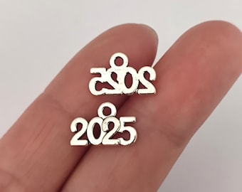 2026 2025 New Year Charm Number Charm for Necklace Keychain