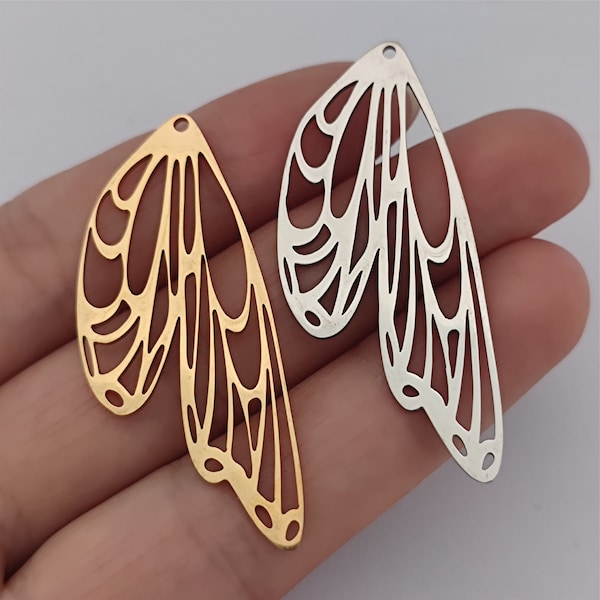 Butterfly Wing Charm Stainless Steel For Jewelry Making