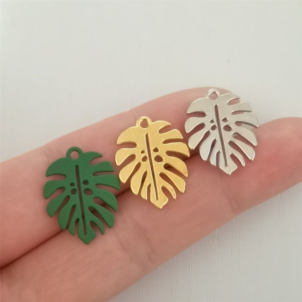 Monstera Leaf Charm Multicolor For Jewelry Making