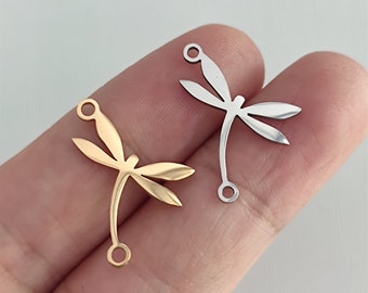 Dragonfly Connector Charm Stainless Steel