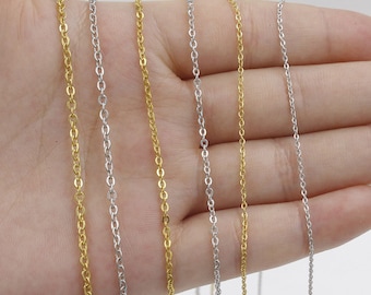 Cable Chain Stainless Steel Color Resistance For Necklace Wholesale 10PCS