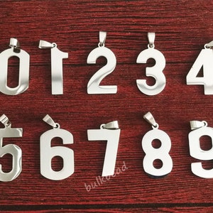 0-9 Large Number Pendant Stainless Steel For Jewelry Making