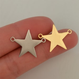 Five-pointed Star Connector Charm Stainless Steel