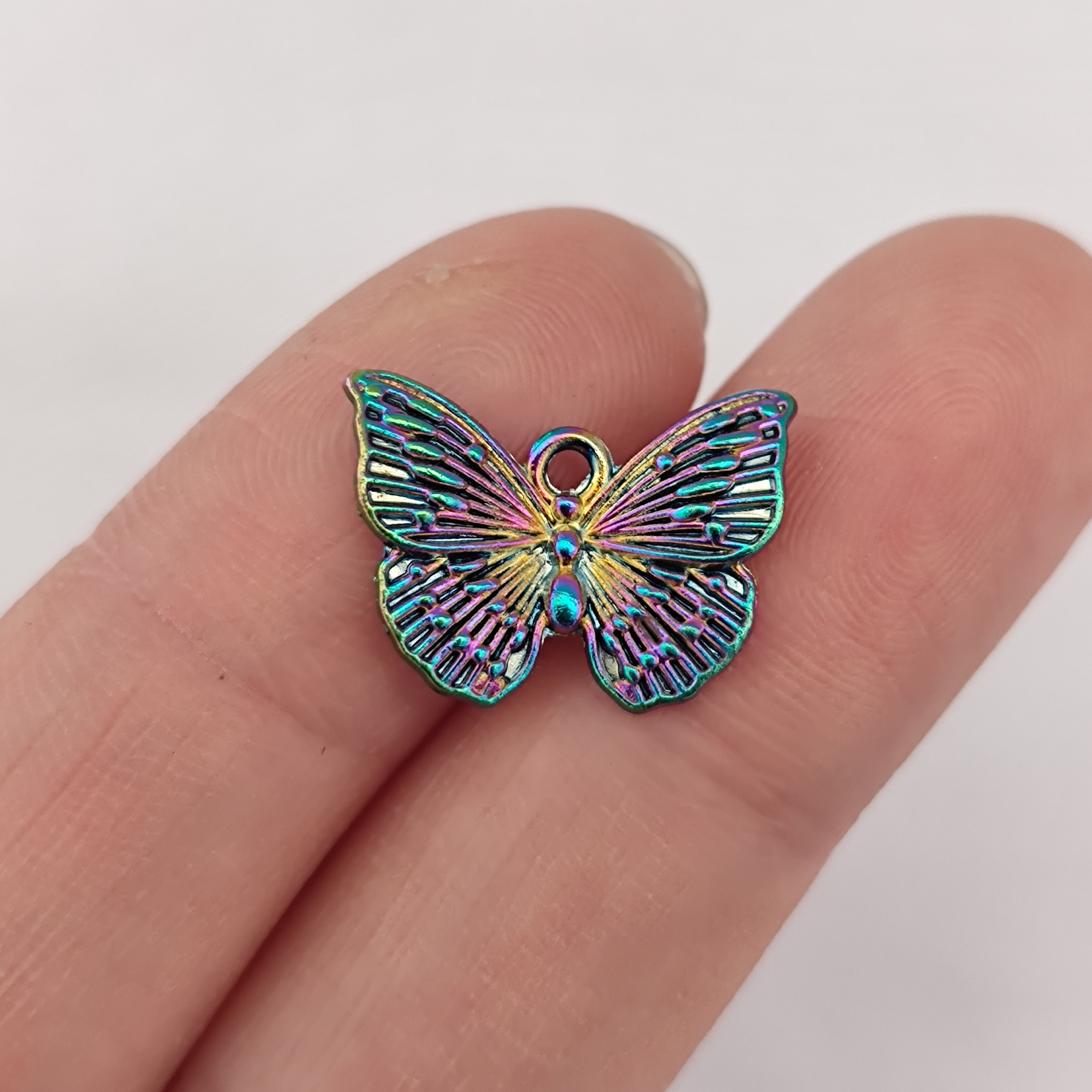 Rainbow Charms Bulk Stainless Steel Butterfly Pendants Leaf Findings 40pcs  