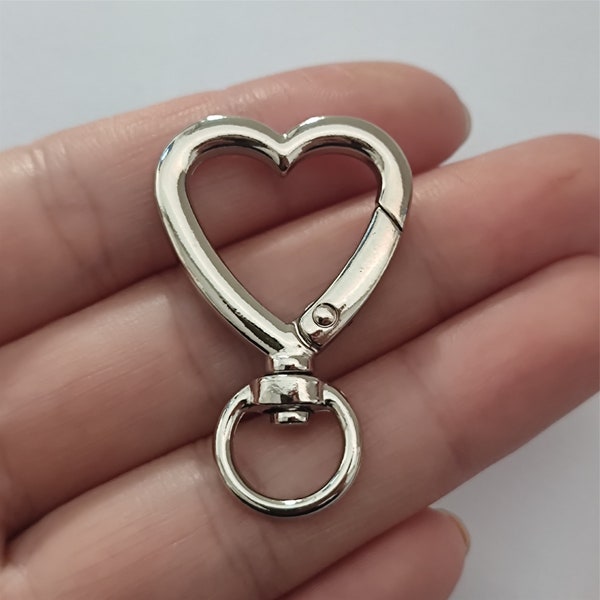 Porte-clés en forme de coeur avec fermoir mousqueton pour porte-clés