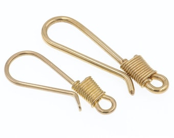 Craspire 4 pz 2 Colori portachiavo A Forma di U Gancio Giapponese Ottone Massiccio Argento Antico Bronzo Fibbia Cintura Clip