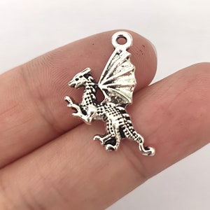 Dragon Charm Antique Silver Tone For Jewelry Making