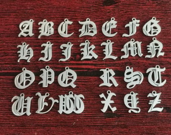 Old English Letter Charm Stainless Steel