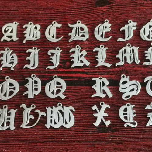 Old English Letter Charm Stainless Steel Etsy