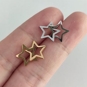 Five-pointed Star Charm Connector Stainless Steel