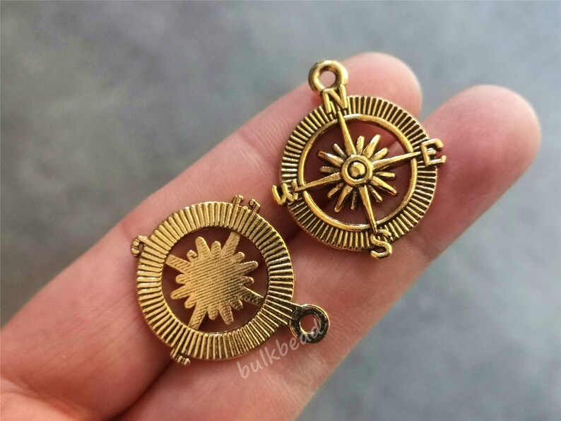 Compass Charm Antique Silver Compass Charm Bulk Compass Etsy