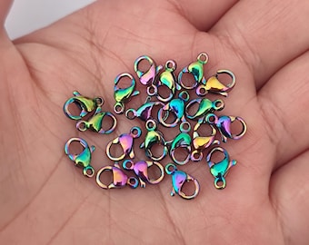 Rainbow Metal Stainless Steel Lobster Clasp Wholesale 20PCS