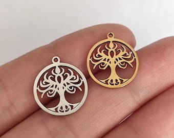 Tree Of Life Charm Stainless Steel For Necklace Earring