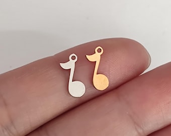Tiny Musical Note Charm - Stainless Steel Music Pendant