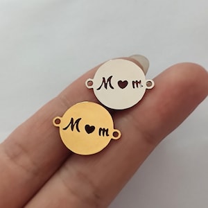 Love Mom Words Charm Bracciale in acciaio inossidabile per la festa della mamma