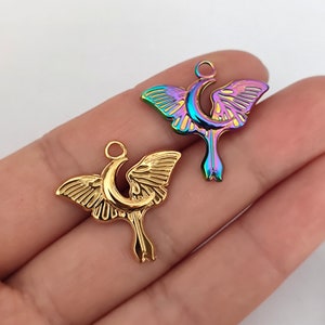 Moth Charm Rainbow Metal Stainless Steel