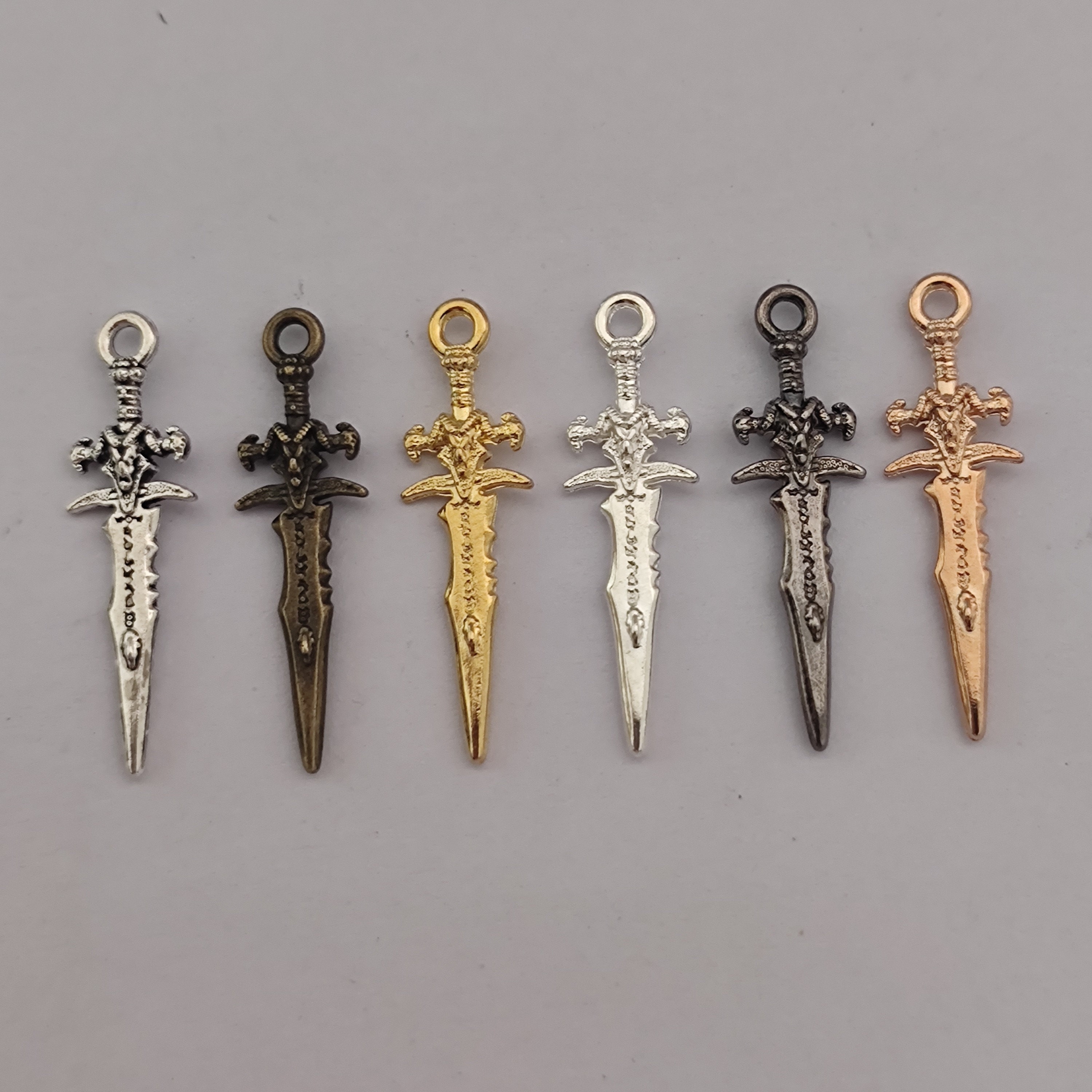 15 Mini Triangle Dagger Spike Beads - Beading Supplies Tribal