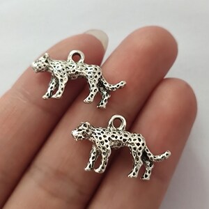 Leopard Charm Antique Silver Tone For Jewelry Making