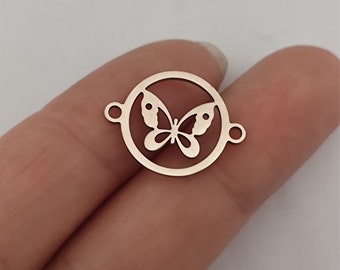 Butterfly Charm Connector Stainless Steel For Bracelet Making