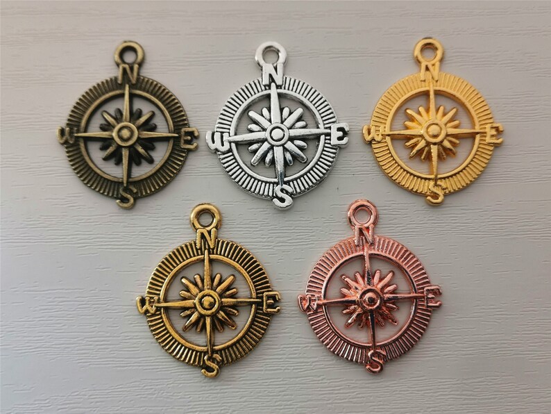 Compass Charm Antique Silver Compass Charm Bulk Compass Etsy