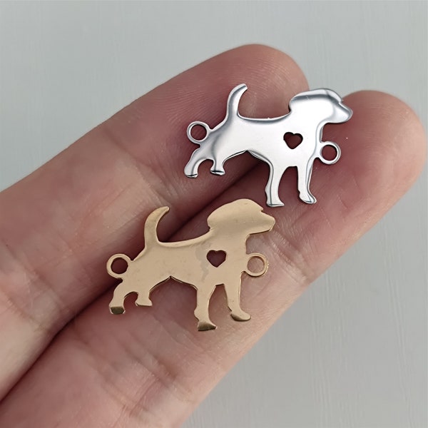 Conector Love Dog de acero inoxidable para la fabricación de joyas