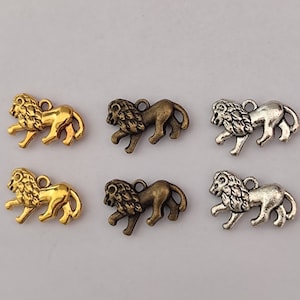 Lion Charm Antique Silver Tone