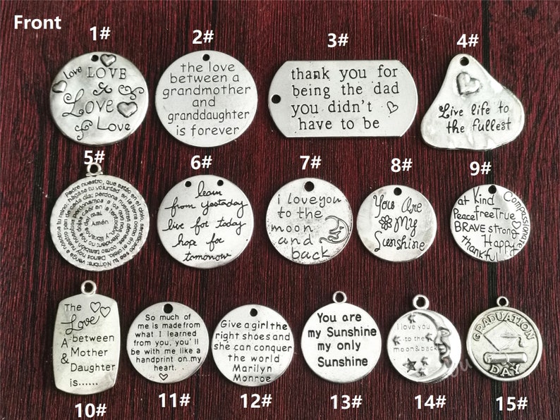 Inspirational Charm Affirmation Charm Antique Silver Message Etsy