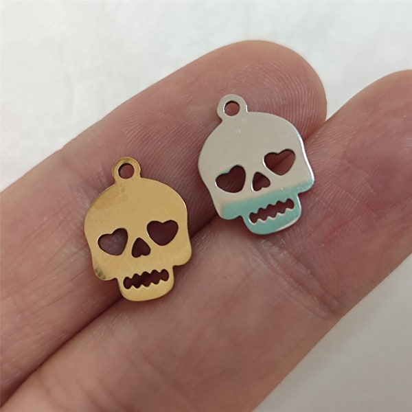 Skull Charm Stainless Steel For Jewelry Making