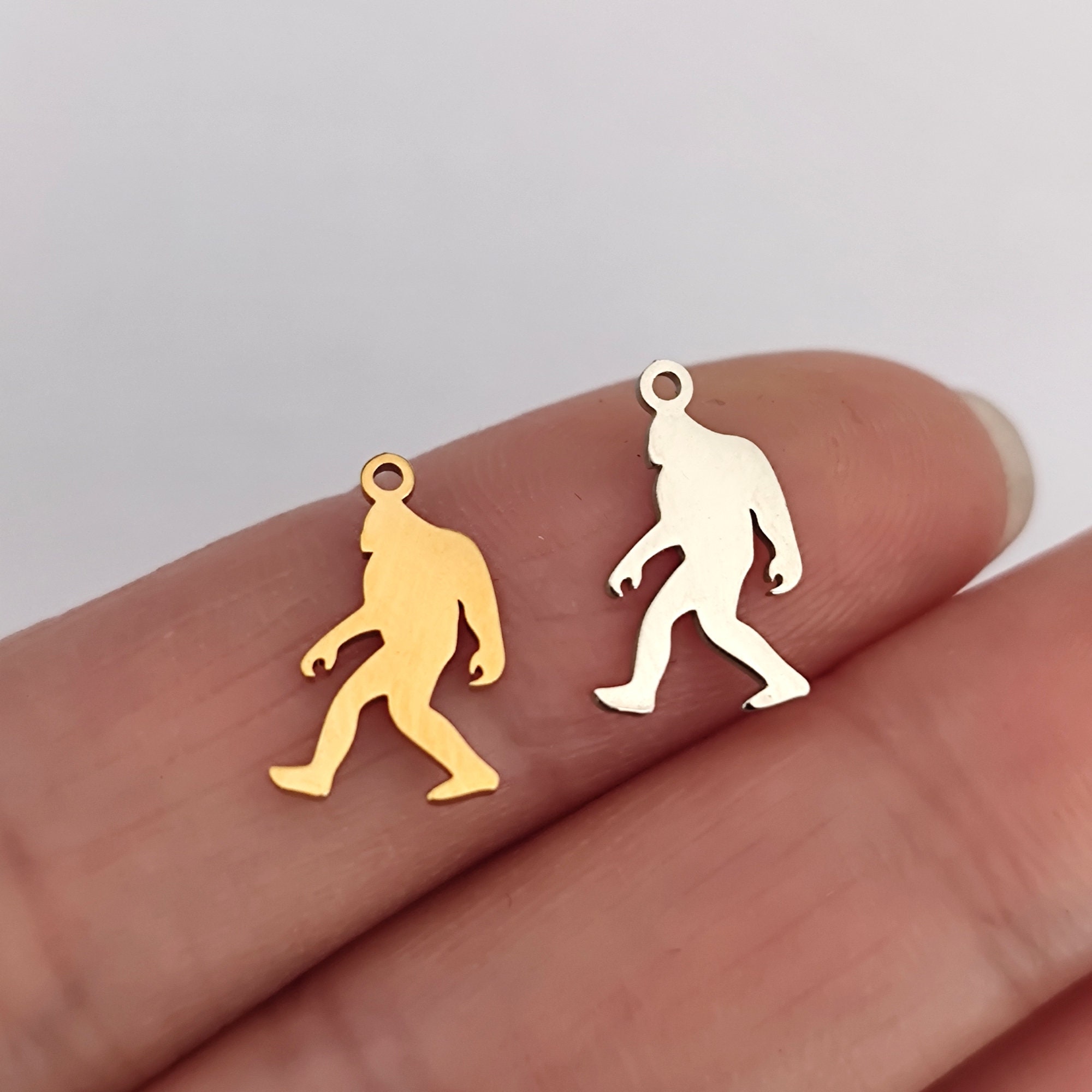 Tiny Bigfoot Charm Stainless Steel For Jewelry Making