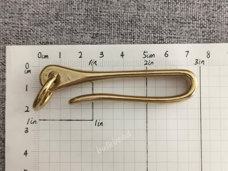 Solid Brass Japanese Fish Hook Key Chain Brass Key Chain Etsy