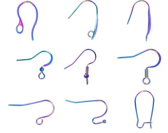 Rainbow Metal Stainless Steel Earrings Hooks Wholesale
