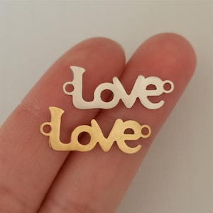 Love Letter Bar Connector Charm Acero inoxidable para la fabricación de joyas