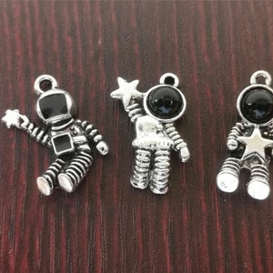 Astronaut Charm Antique Silver Tone
