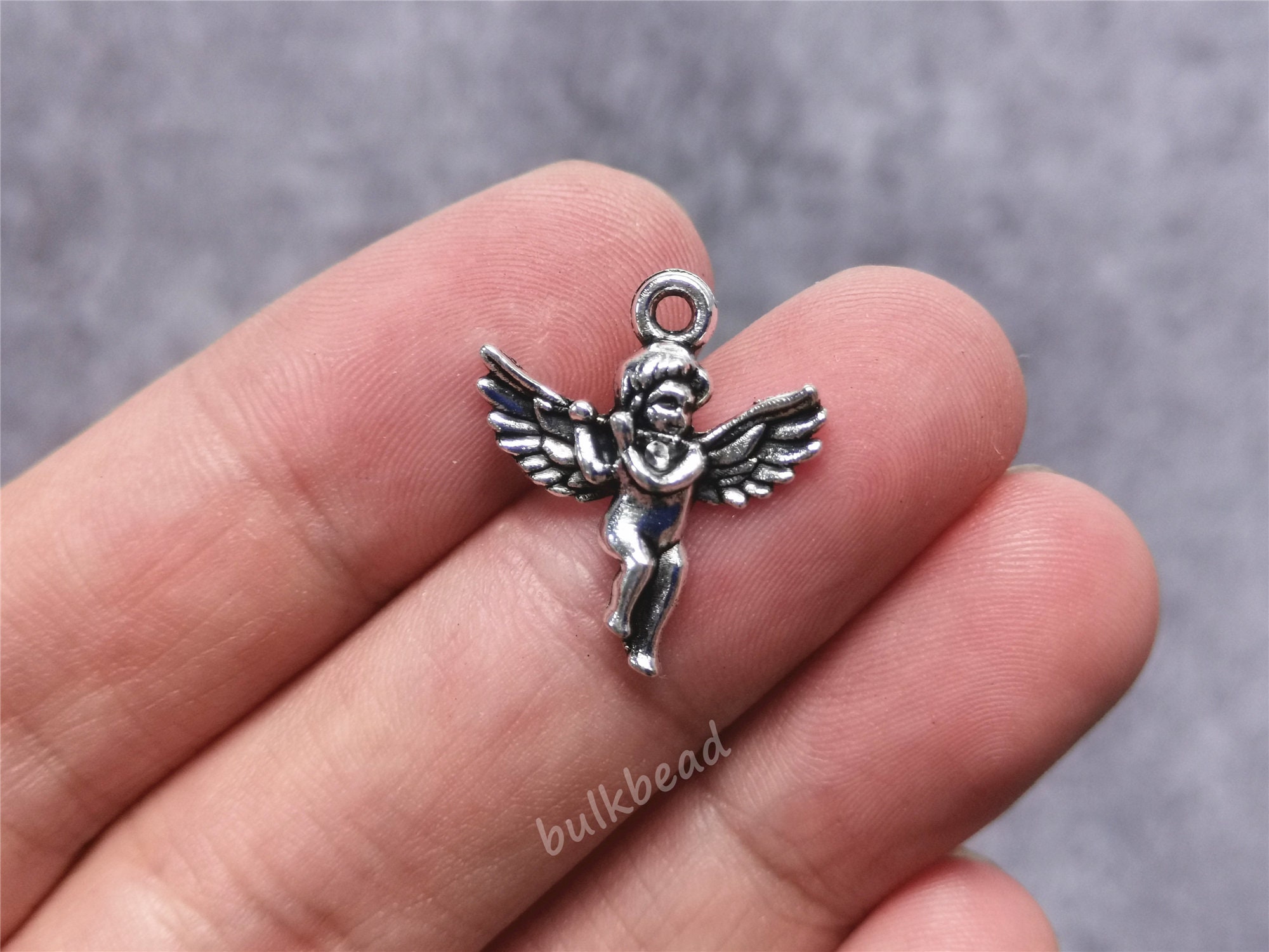 Wholesale SUNNYCLUE 1Box 100Pcs Christmas Charms Alloy Angel Wings Beads  Bulk Tibetan Style Wing Beads for jewellery Making Charms Fairy Angel Wing  Spacer Loose Beads Bracelets Earrings Supplies Antique Silver 