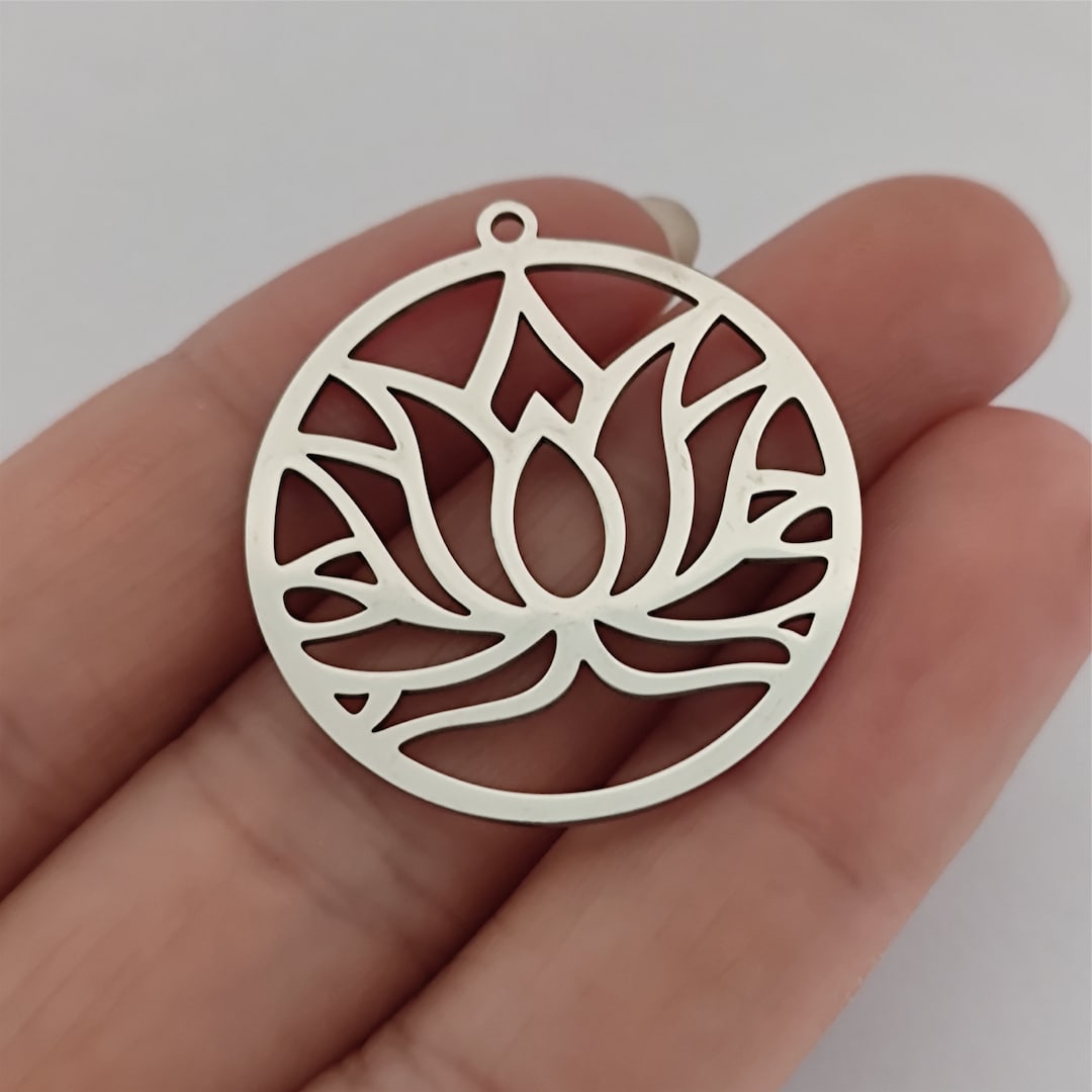 Yoga Lotus Charm Stainless Steel for Jewelry Making Etsy
