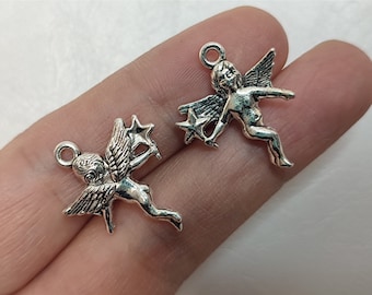 Angel Charm Antique Silver Bulk, Angel Pendant, Wholesale Religious Charm 30PCS