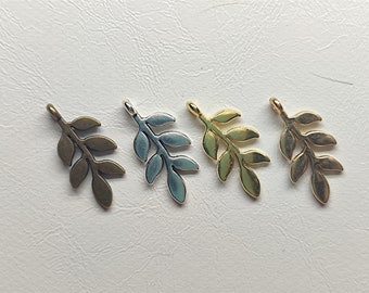 Leaf Charm Multicolor For Jewelry Making 40PCS