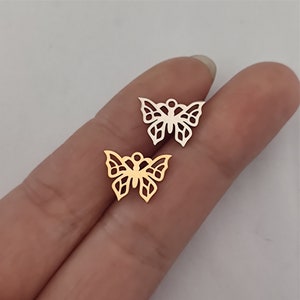 Hollow Butterfly Charm Gold Plated Stainless Steel