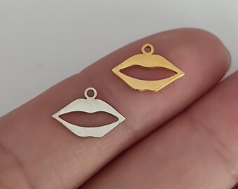Tiny Lips Charm - Stainless Steel Pendant