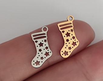 Stocking Charm - Stainless Steel Christmas Pendant