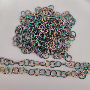 100PCS Rainbow Metal Stainless Steel Jump Ring Wholesale Vacuum Plating