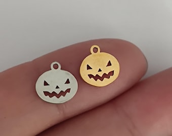 Tiny Lantern Charm - Stainless Steel Pumpkin Pendant
