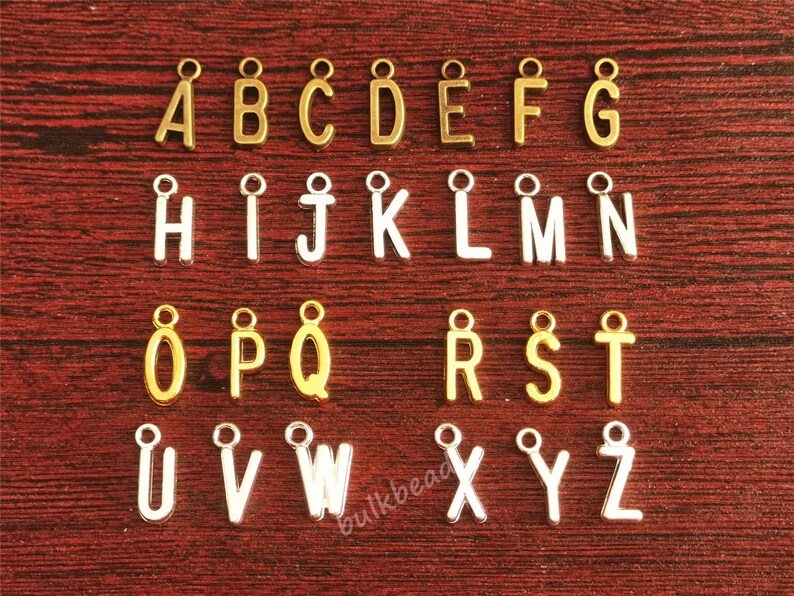 AZ Alphabet Charm Letter Charm Bulk Add on Initial Charm Etsy