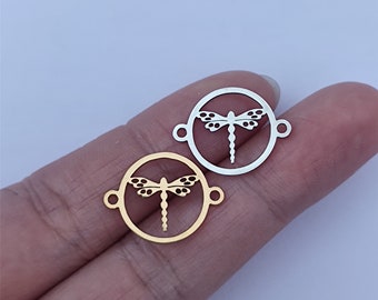 Dragonfly Connector Charm Stainless Steel For Jewelry Making