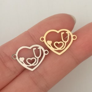 Stethoskop Charm Edelstahl für Ärzte