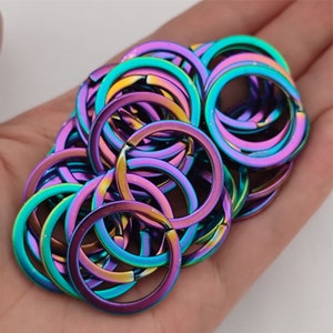 Rainbow Metal Iron Flat Split Keychain Key Ring Wholesale