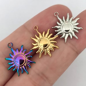 Sun Charm Rainbow Metal Stainless Steel