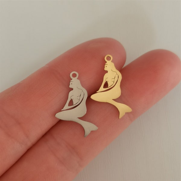Mermaid Charm Stainless Steel For Jewelry Making